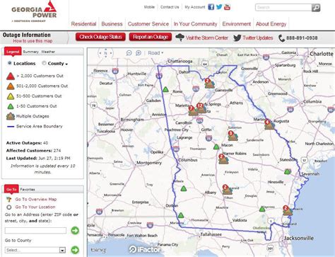 georgia power outage map zip code